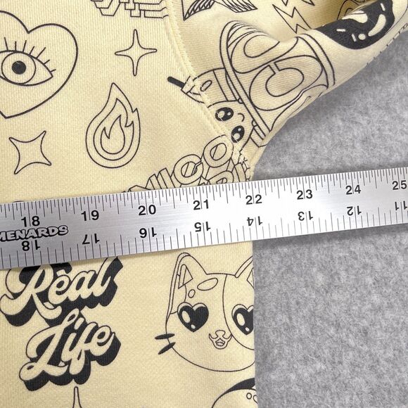 Vidcon Hoodie Mens Large Ivory Convention Fleece Sweatshirt All Over Print AOP - Picture 4 of 11